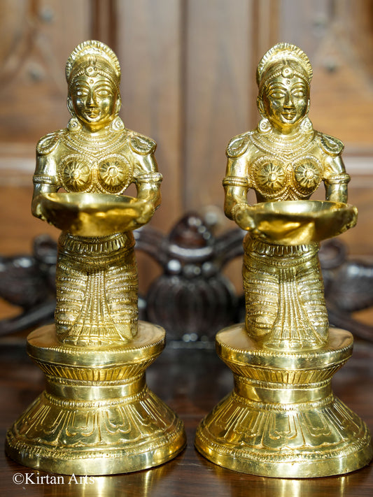 Brass Deep Lakshmi Seated 9.5"