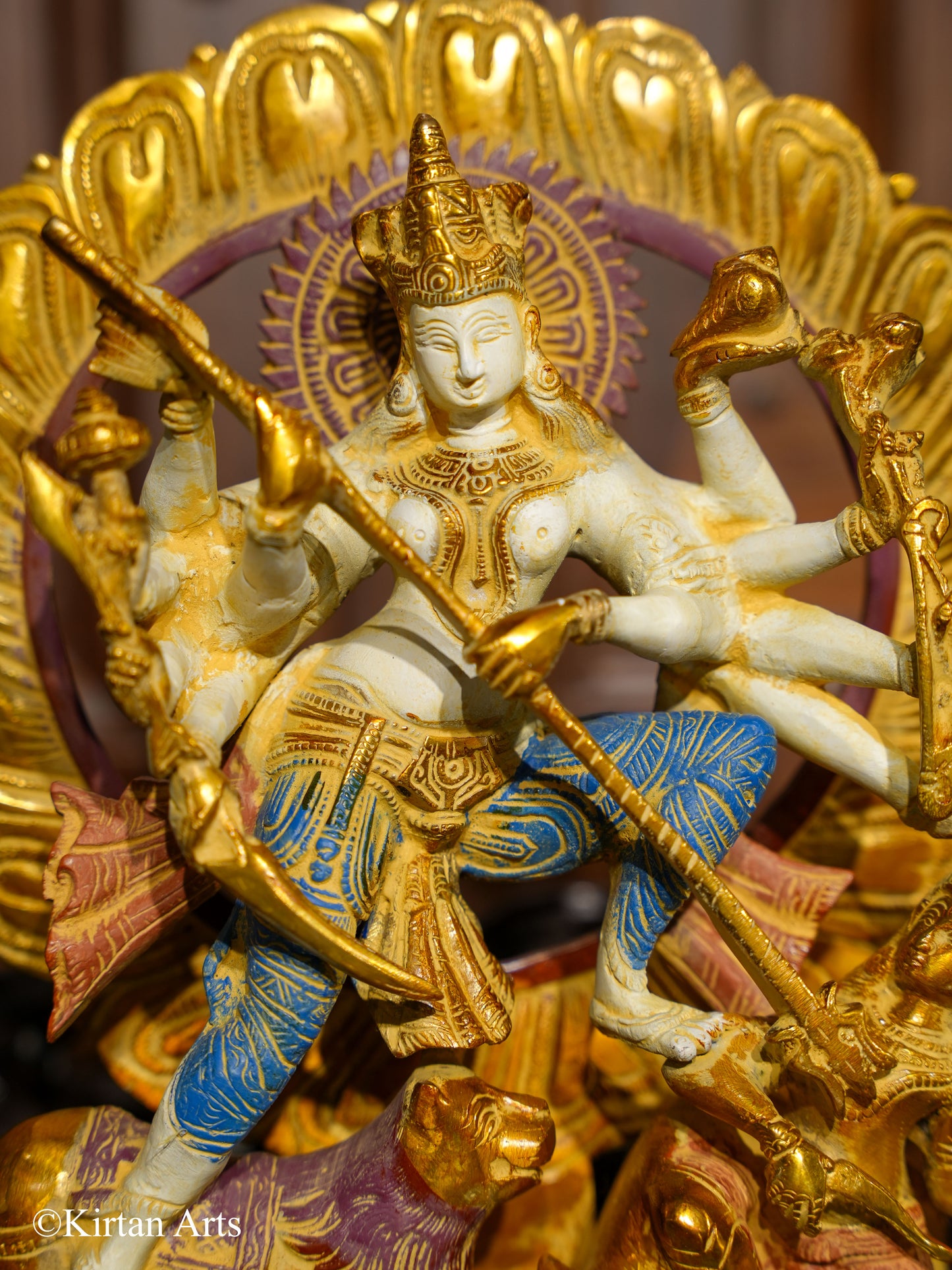 Mahisasur Mardini Durga Brass Idol 12"