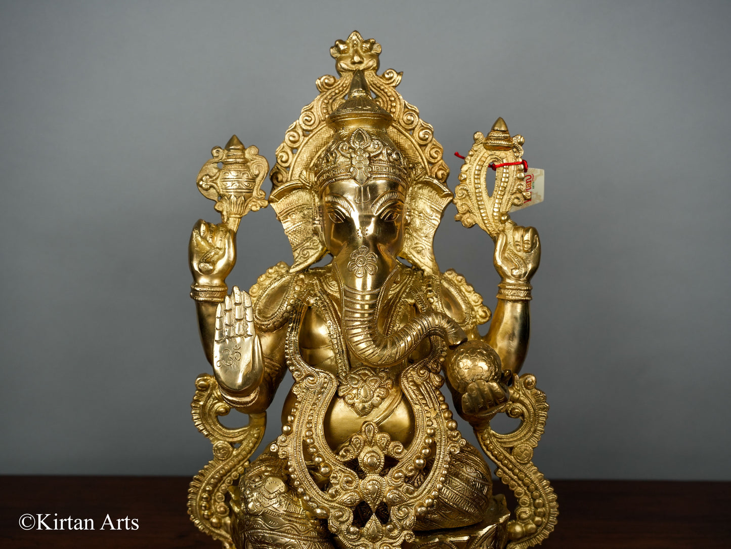Brass Ganesha on Lotus 20.5"