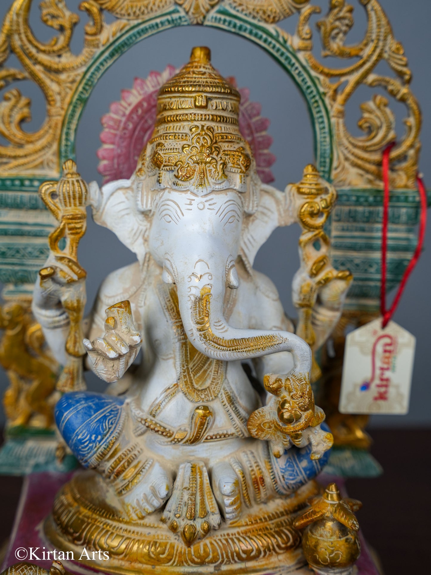 Brass Ganesha with Prabhavali 15.5"