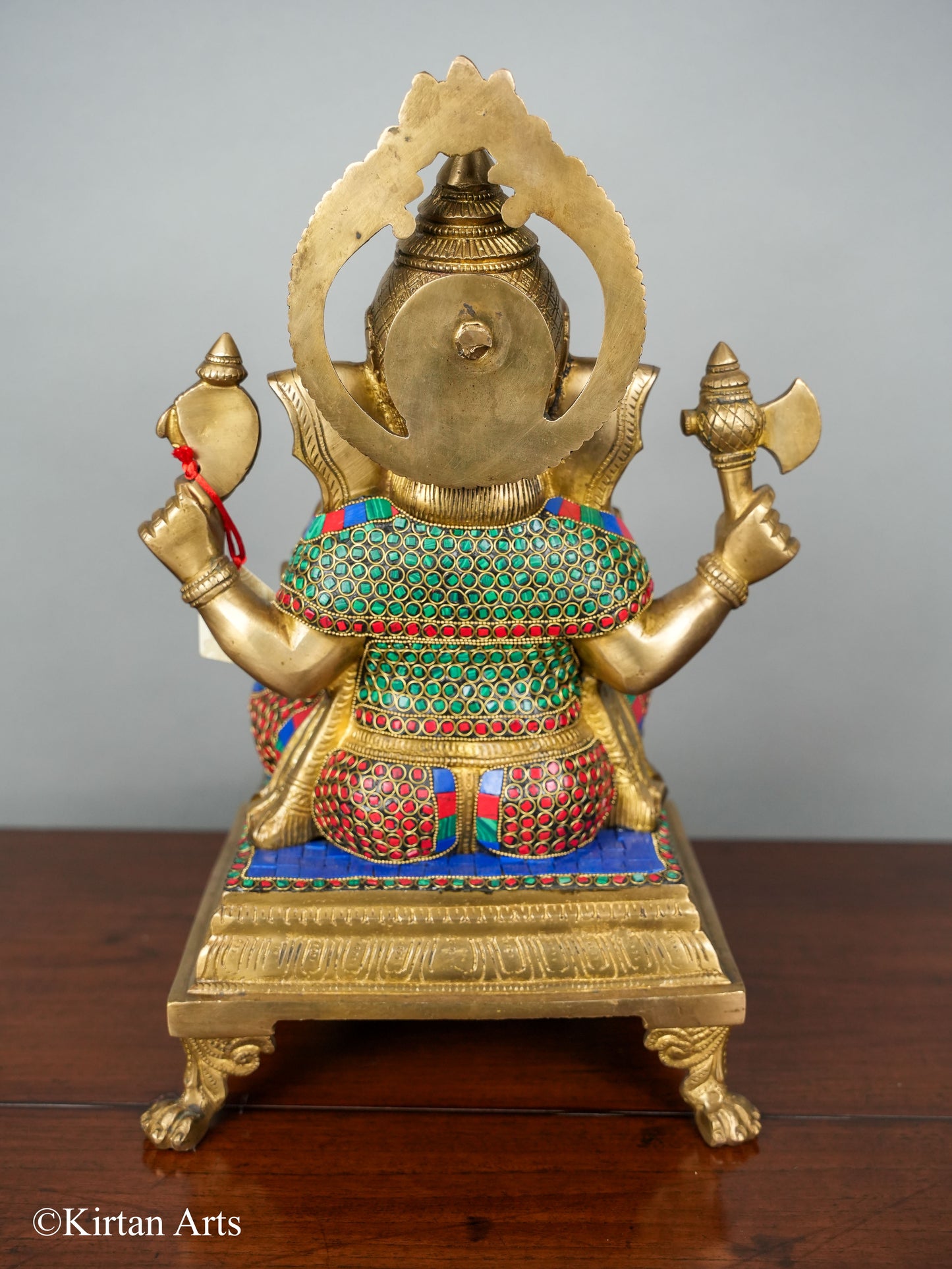 Brass Ganesha with Stonework 16"