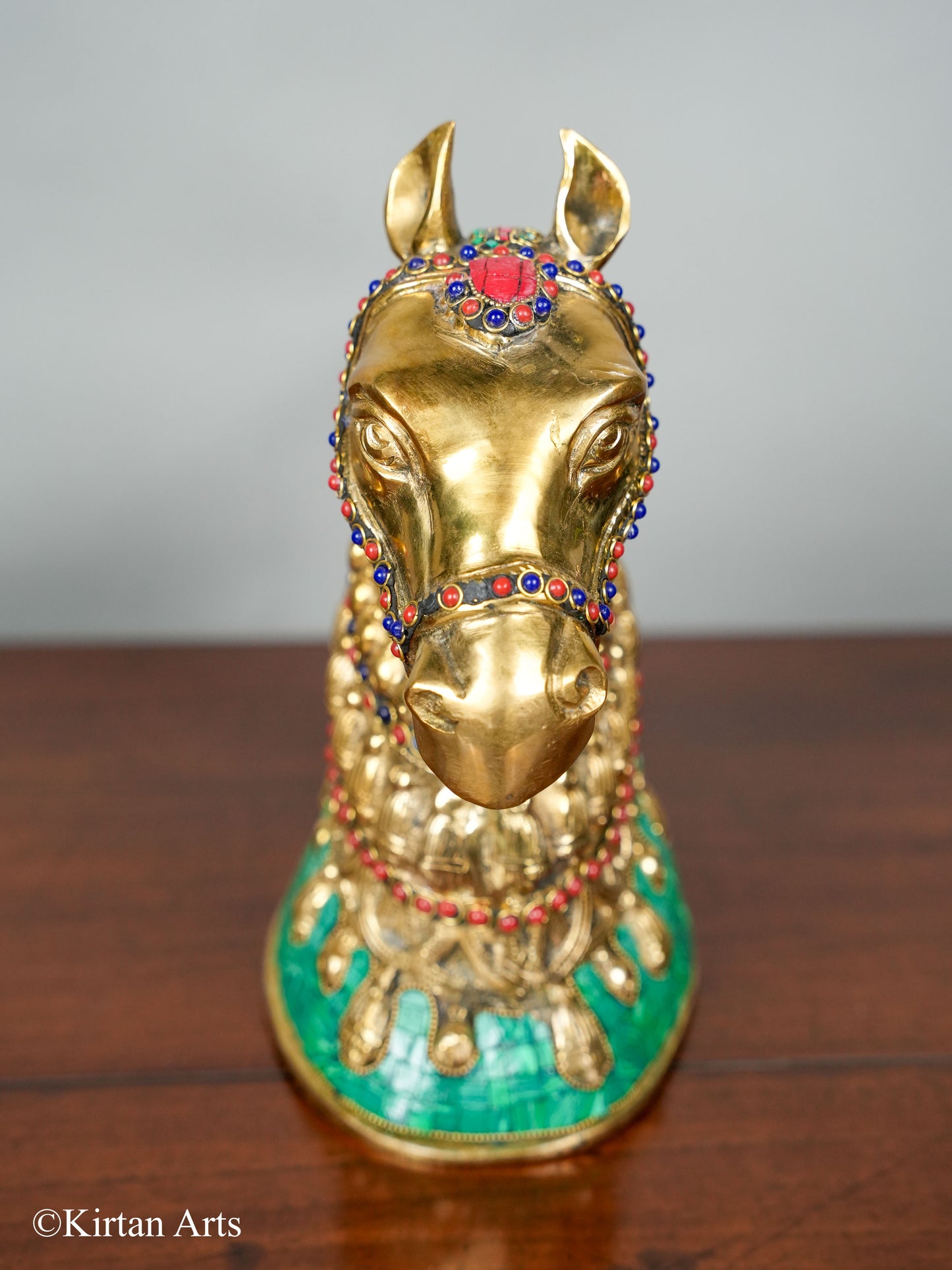 Brass Horse Bust Stonework 11"