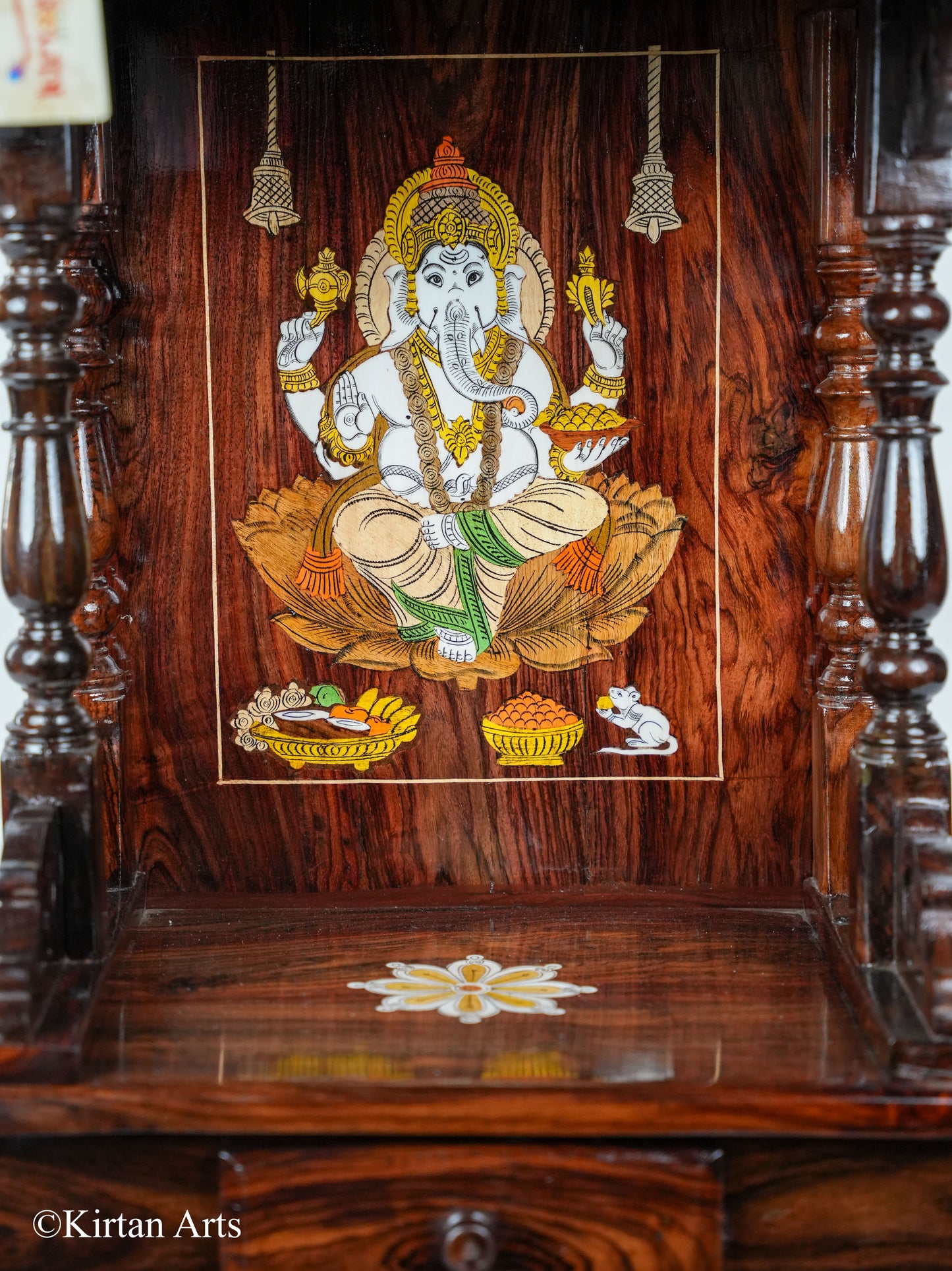 Rosewood Mandir 30" Inlay/Carved