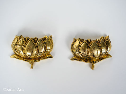 Brass Lotus Pair