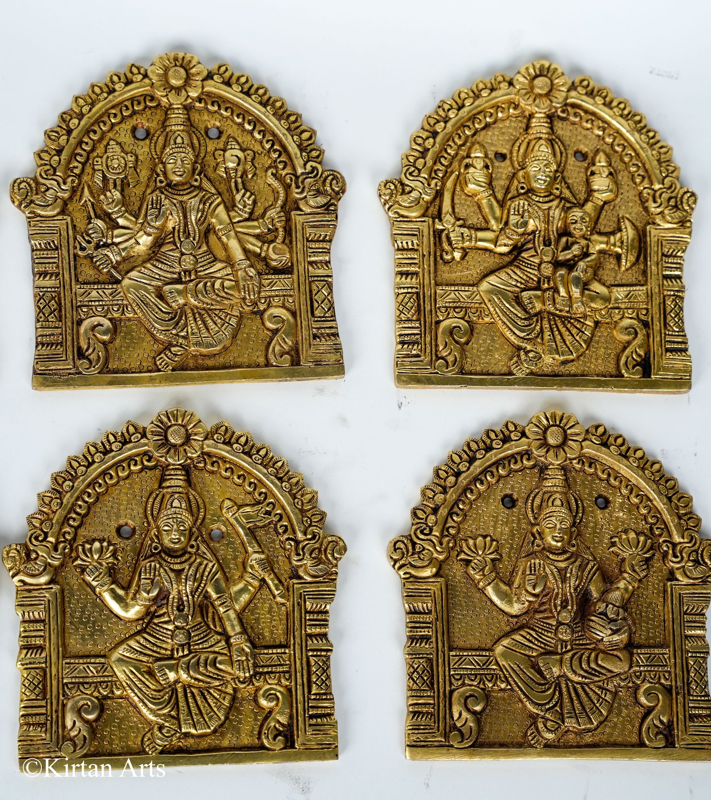 Ashtalakshmi Brass Plates 8Pc Set 5 Inches