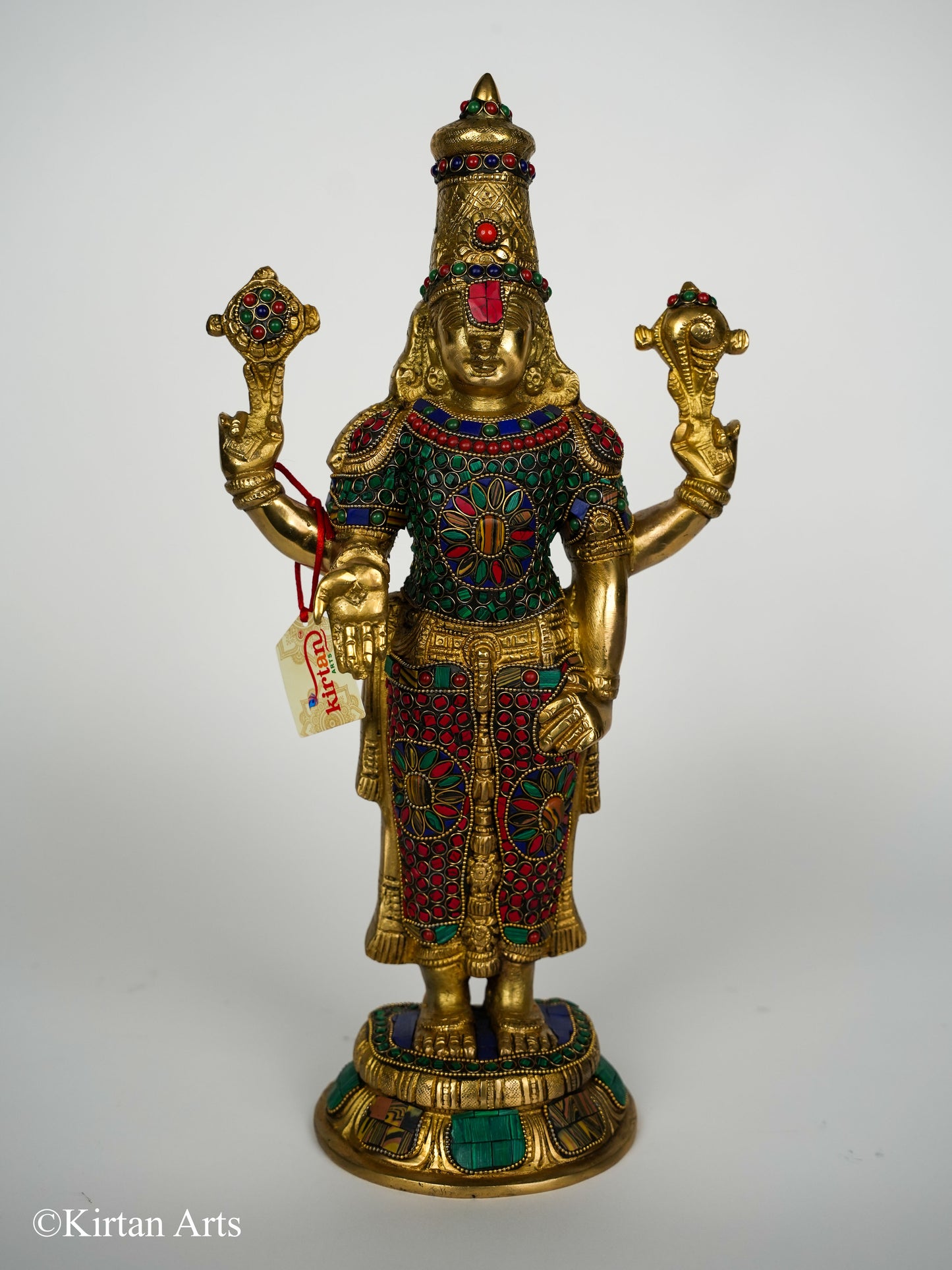 Brass Balaji with Stonework 17"