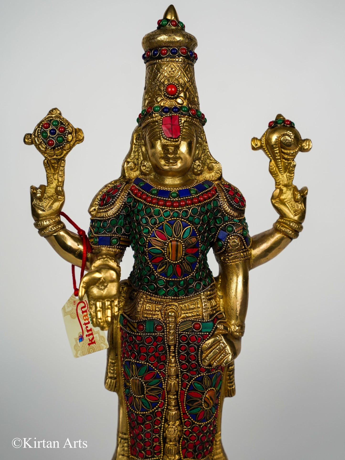 Brass Balaji with Stonework 17"