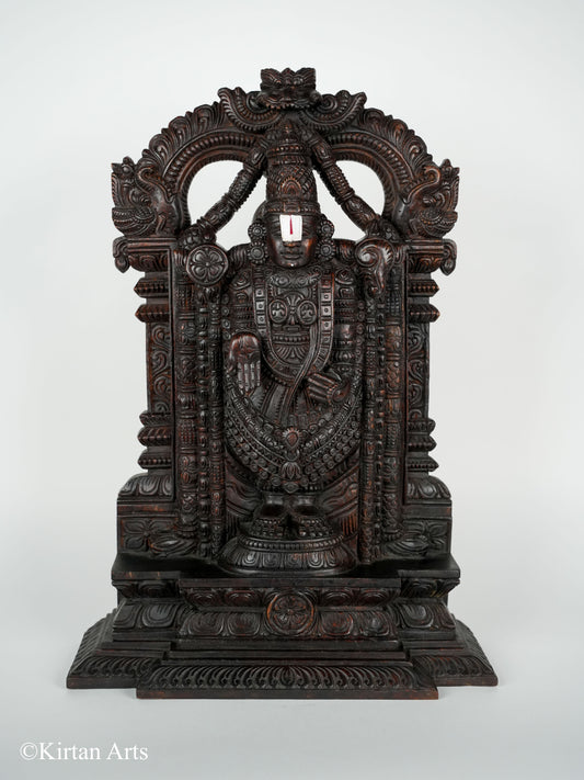 Wood Carved Tirupati Balaji 24"