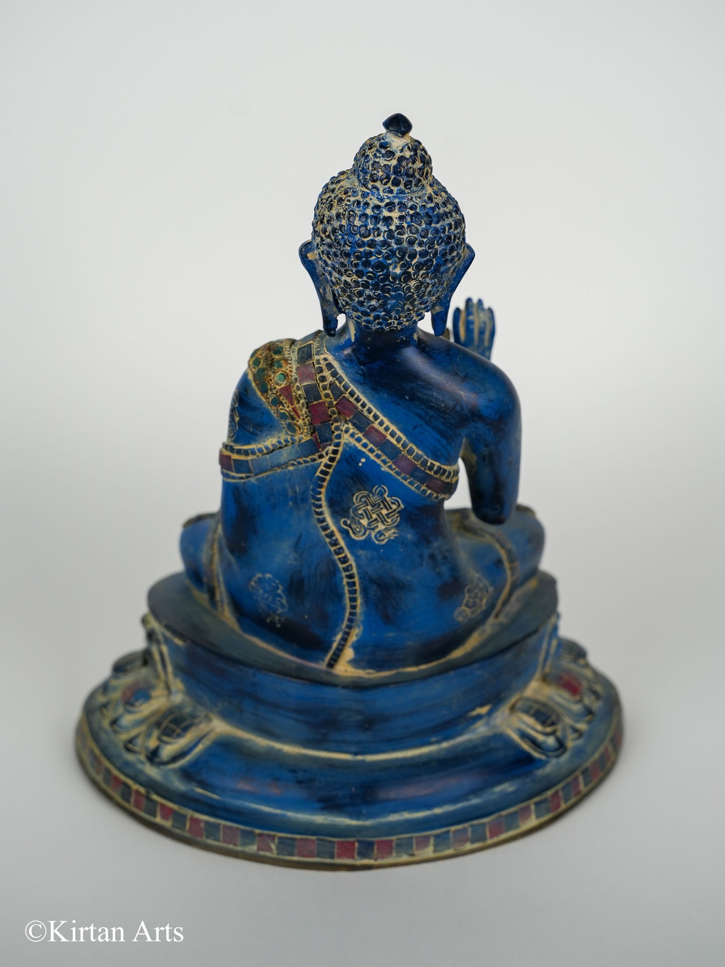 Brass Buddha Blue Antique Finish 13"