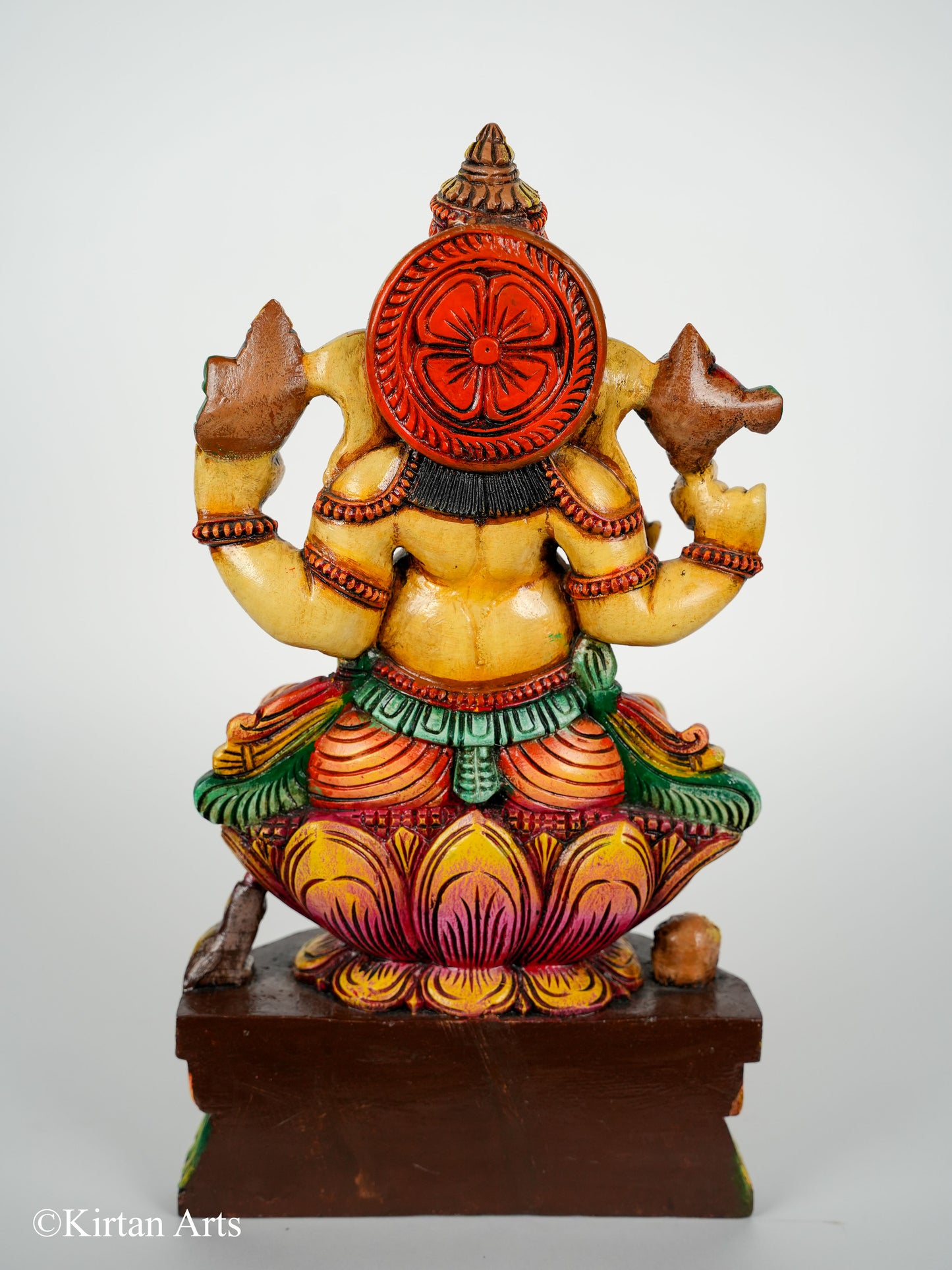 Wooden Ganesha Colored Finish 18"