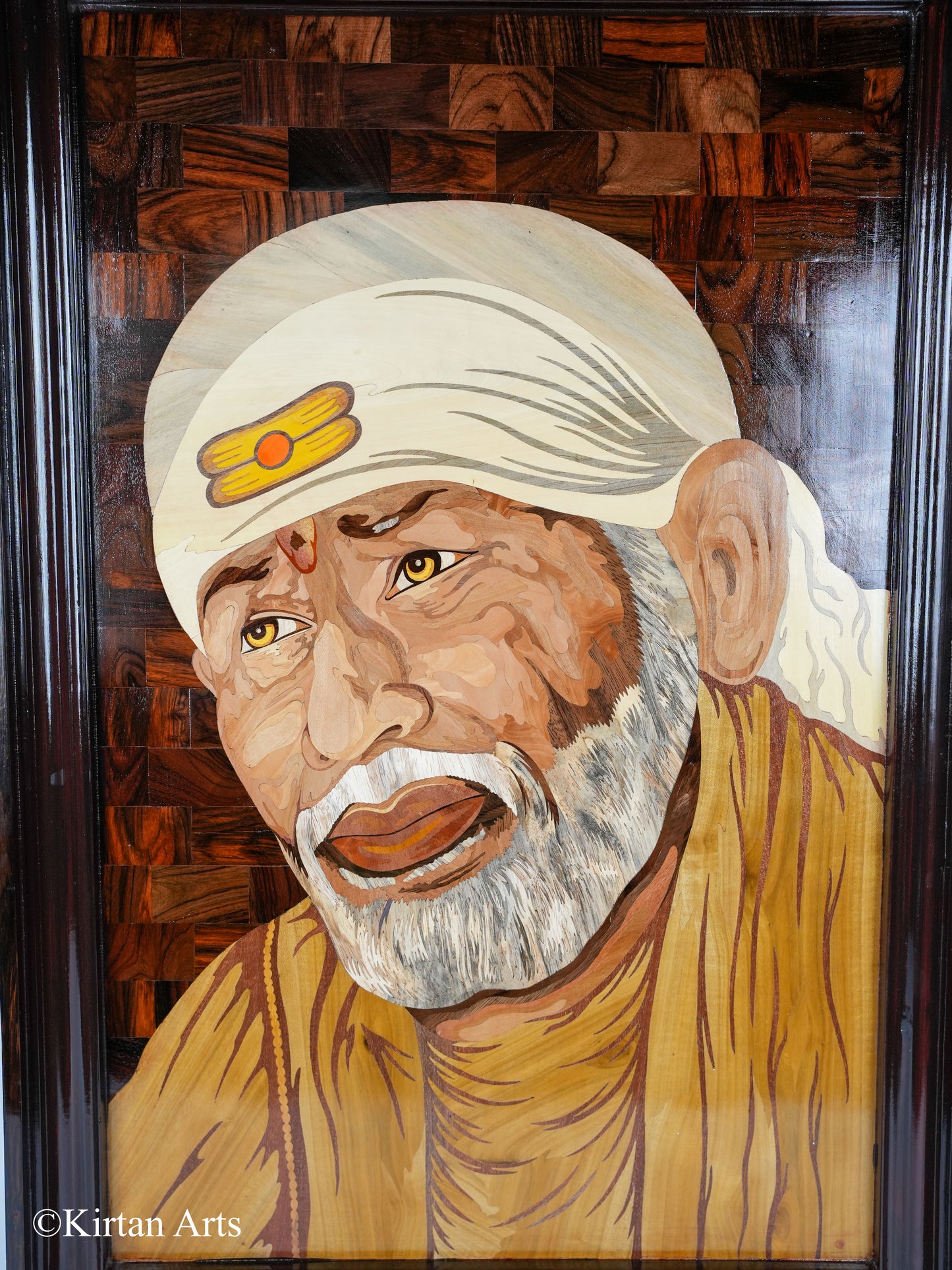 SaiBaba Rosewood Inlay Panel 2x3 ft