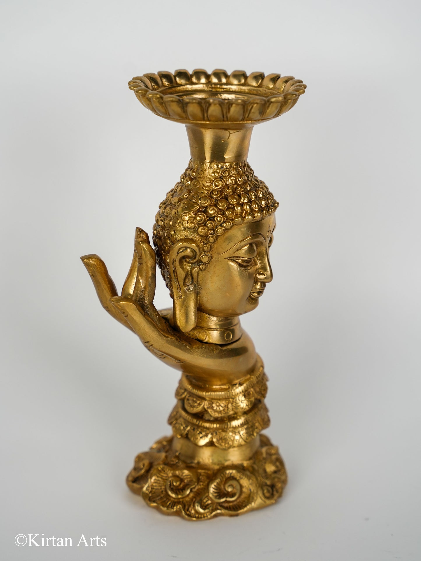 Brass Buddha Deep/Lamp 10"