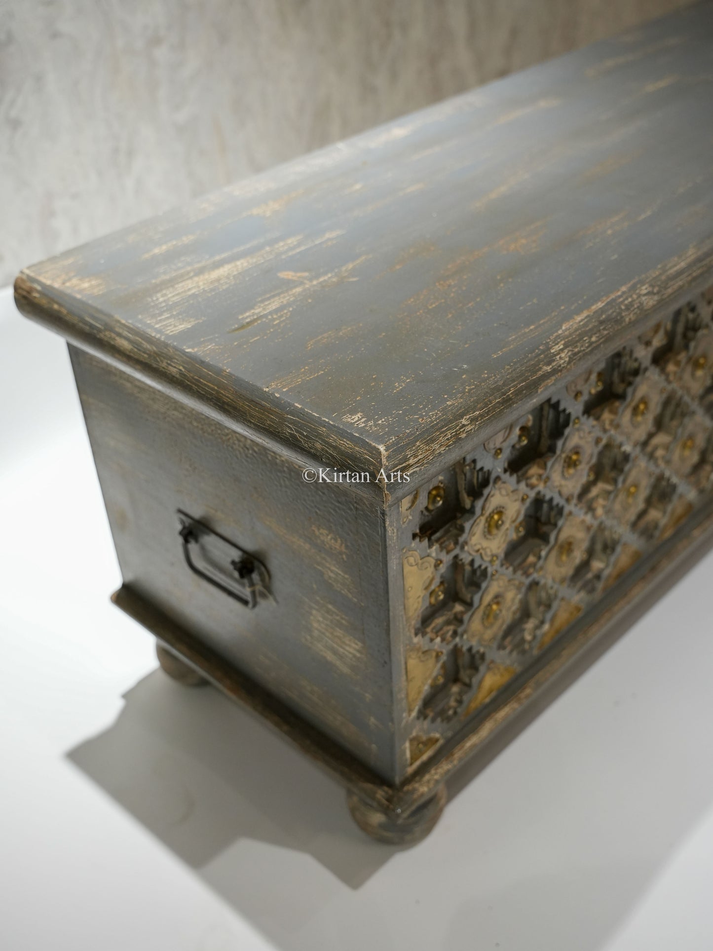 Wooden Chest/Trunk | Brass Work | Distress Finish