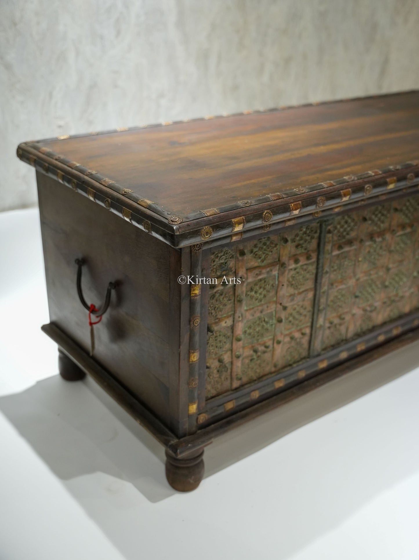 Wooden Chest/Trunk | Brass and Iron | Distress Finish