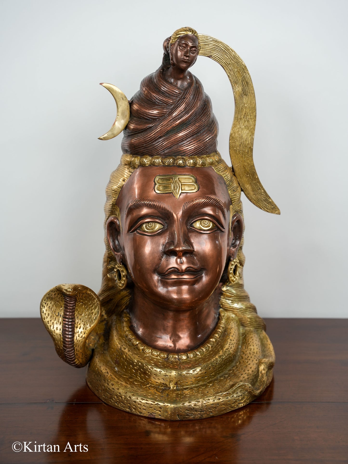 Brass Lord Shiva Bust 21"