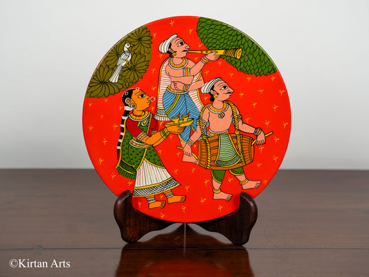 Wedding Cheriyal Art Wall Plates 4Pc Set