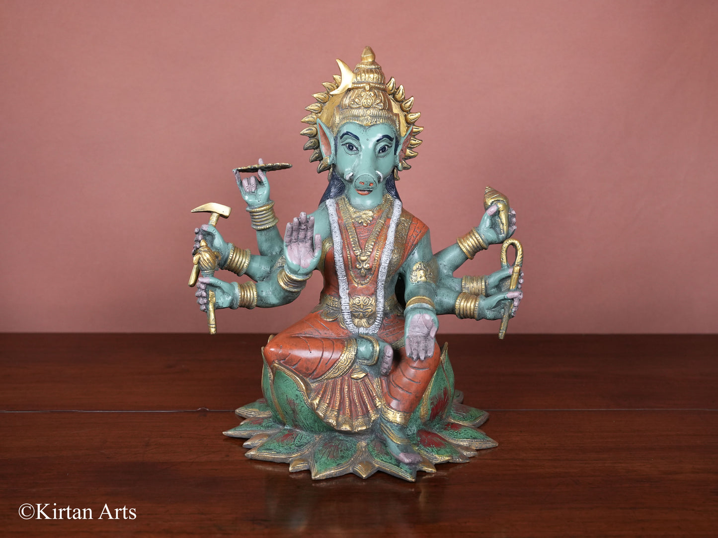 Brass Varahi Amman Idol Multicolor 16"