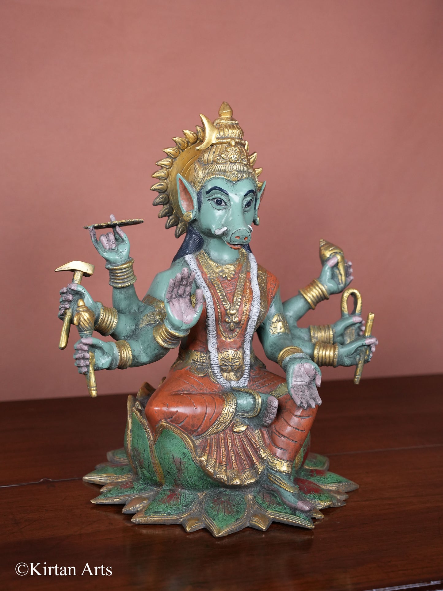 Brass Varahi Amman Idol Multicolor 16"