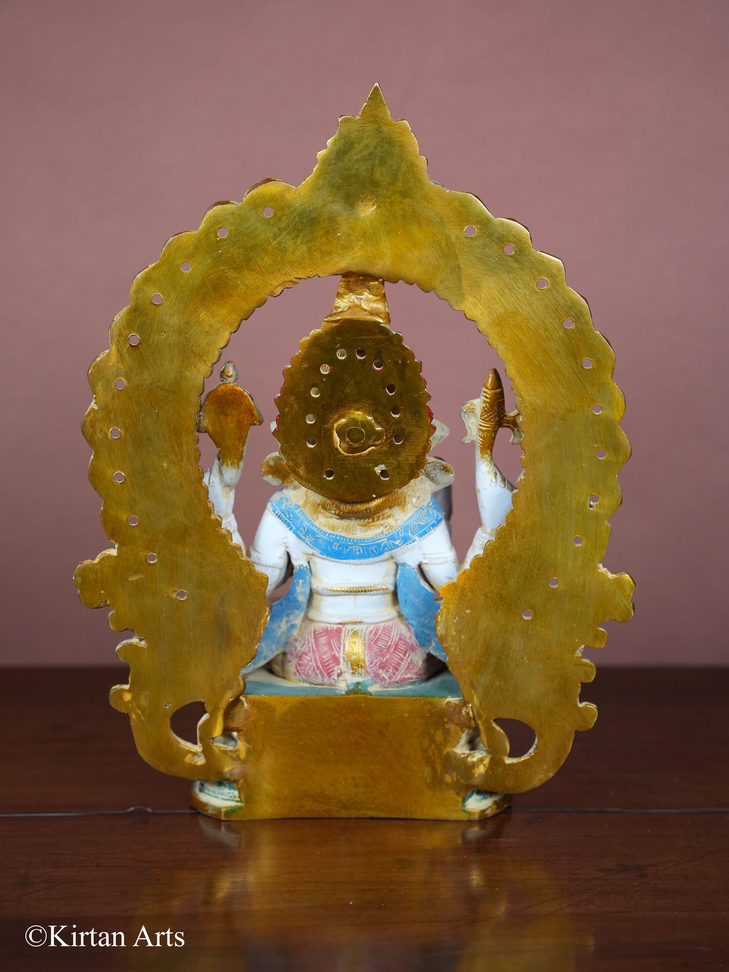 Brass Ganesha with Prabhavali Multicolor Finish 14"