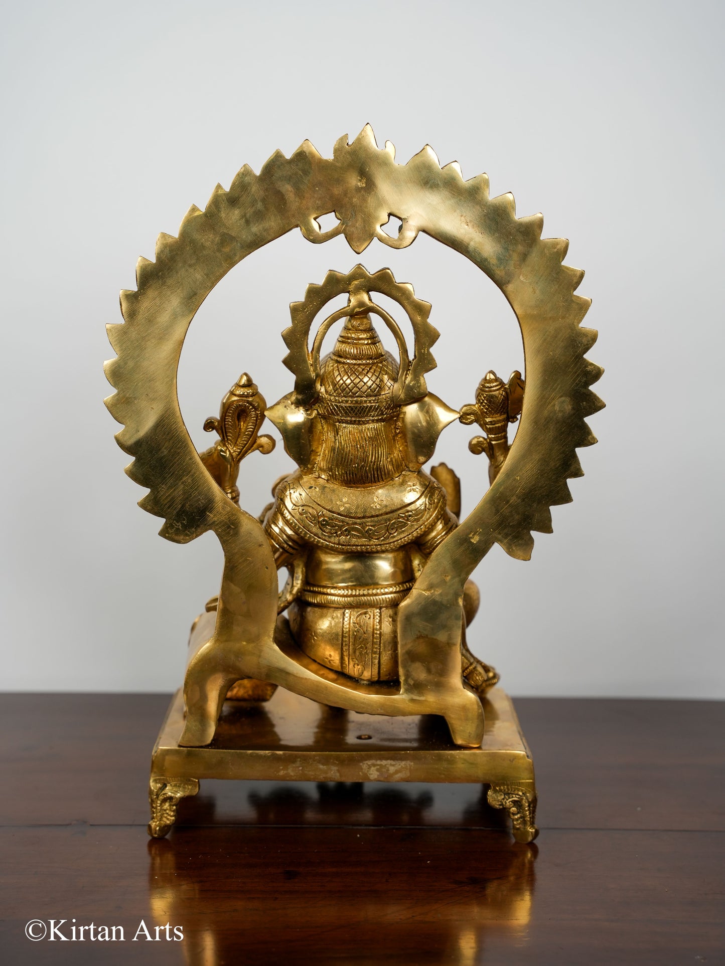 Brass Ganesha on Throne 17"
