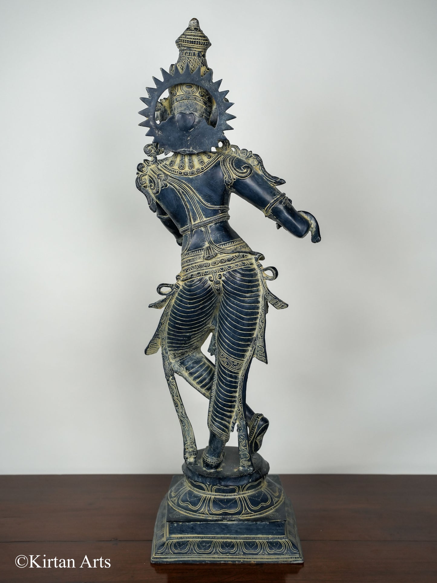 Brass Lord Krishna Stone Finish 34"