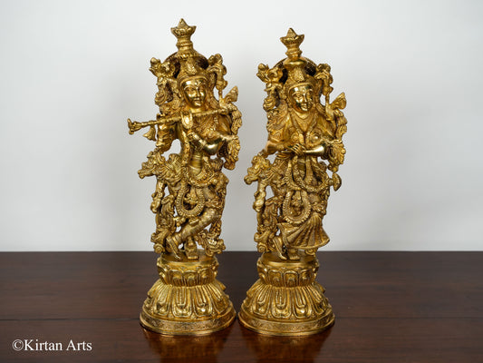 Brass RadhaKrishna Pair 20"