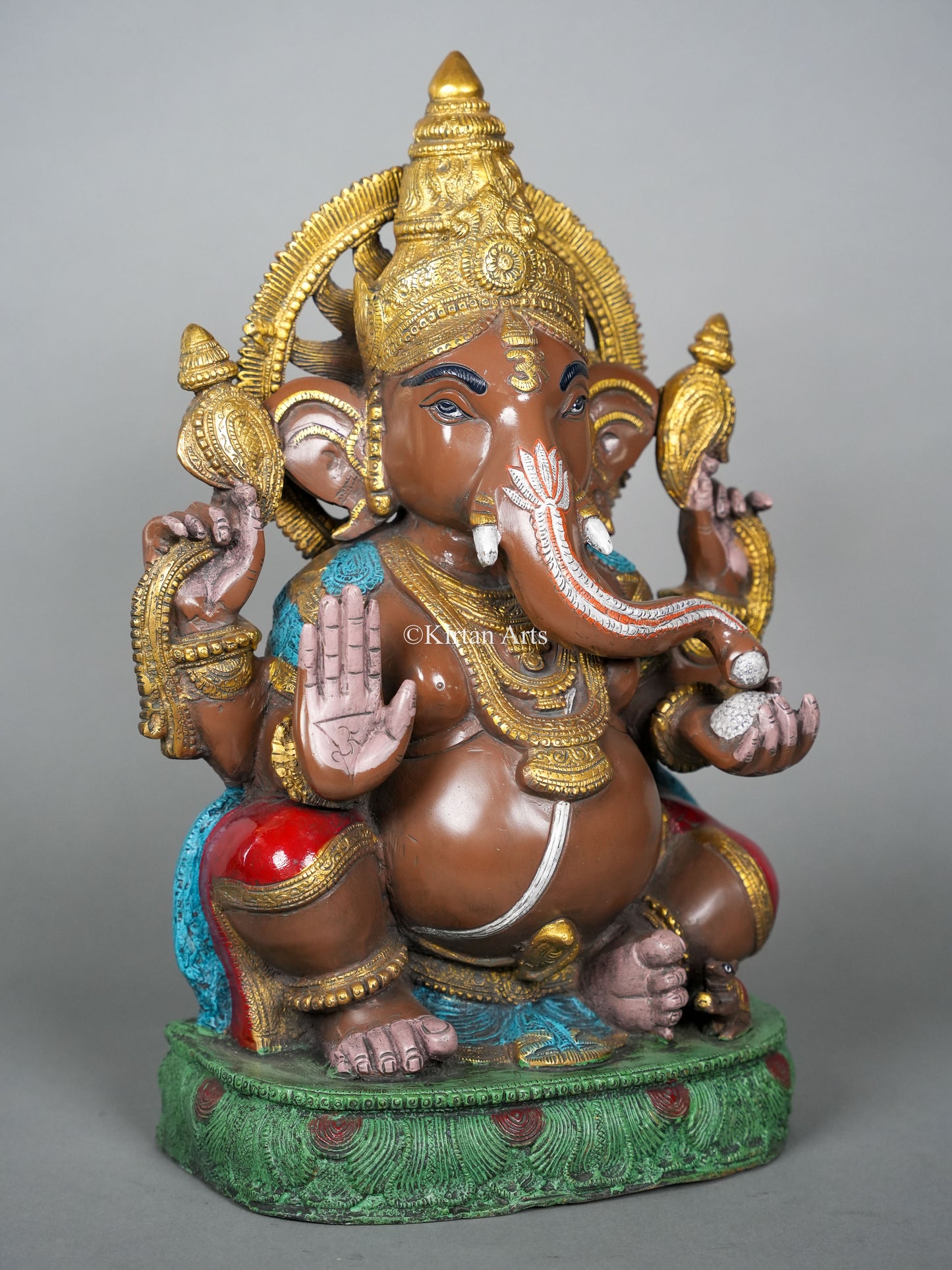 Brass Ganesha Multi Color Finish 18.5"