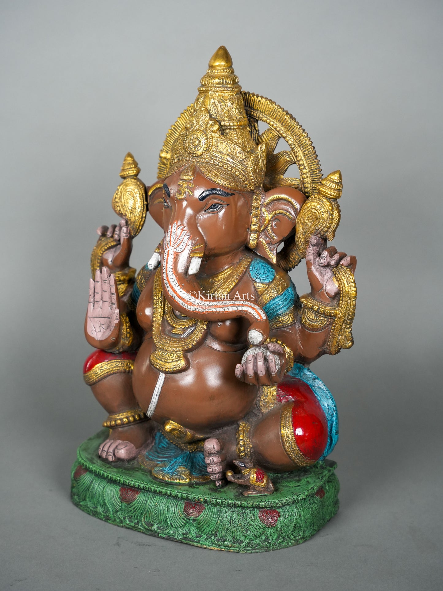Brass Ganesha Multi Color Finish 18.5"