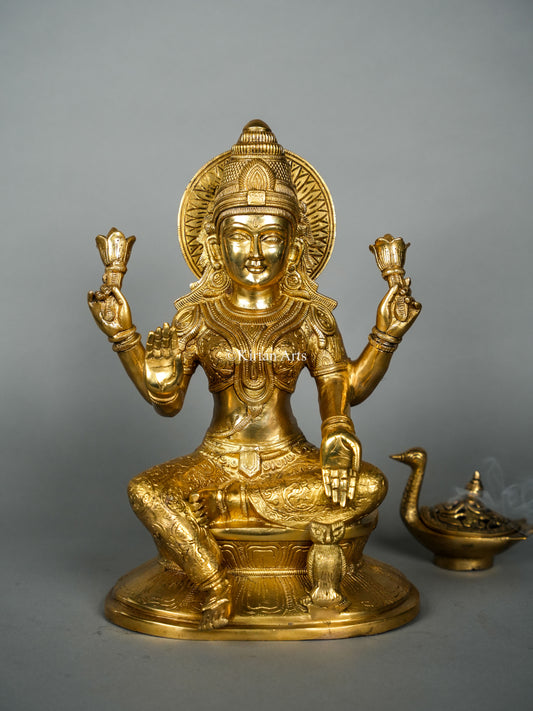 Brass Goddess Lakshmi Idol | 14.5 Inches