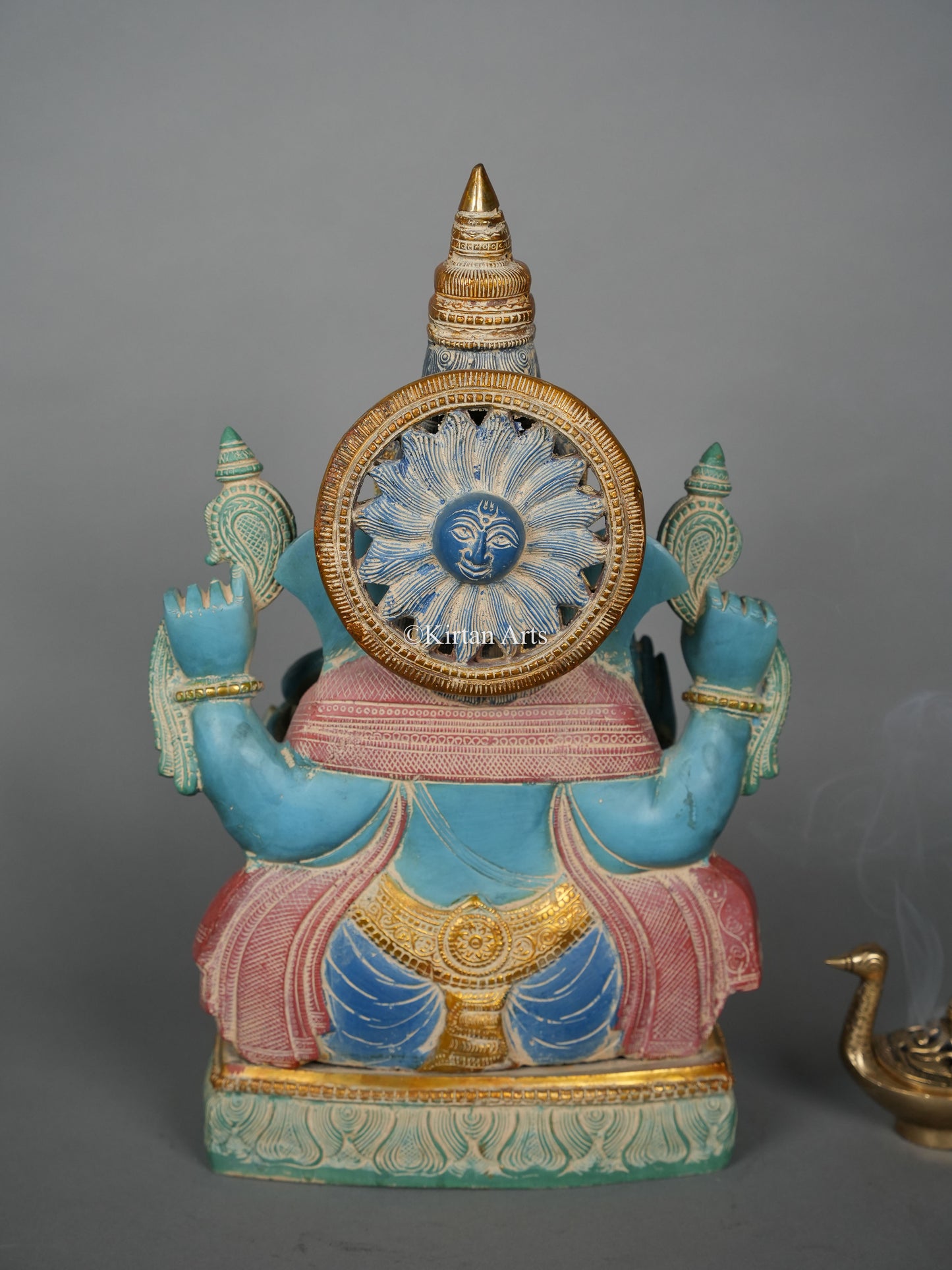 Brass Ganesha in Blue Gold | 19.5 Inches