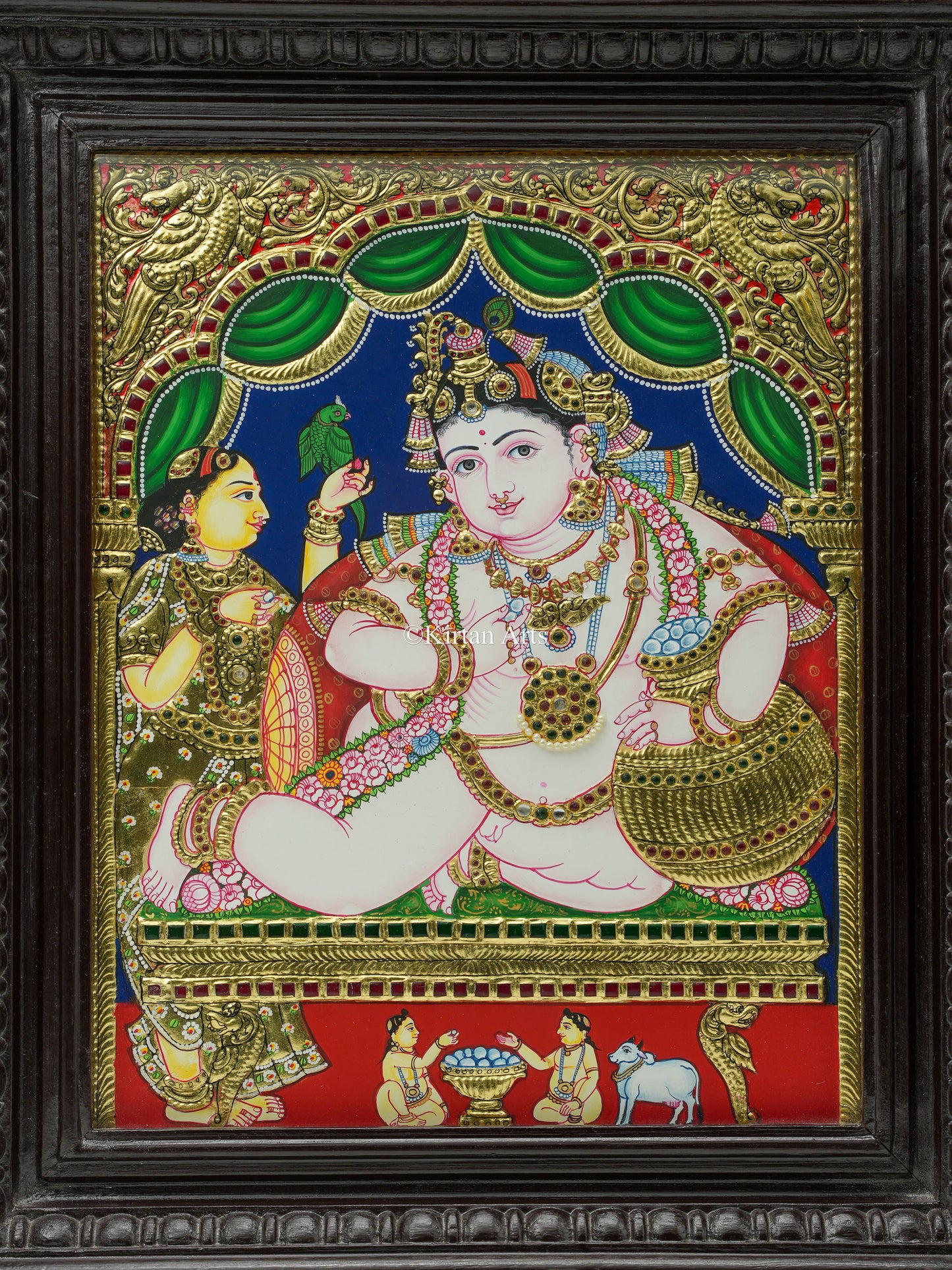Lord Krishna Butter Tanjore Painting 18x15