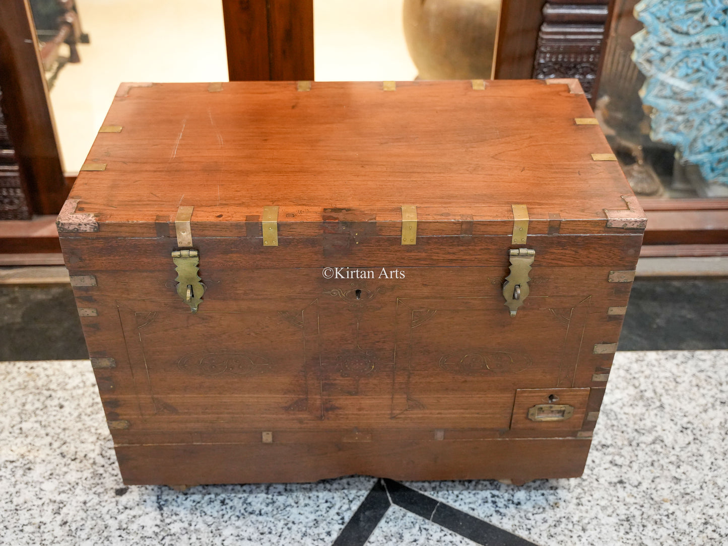 Vintage Rangoon Box | Dowry Chest 31.5"