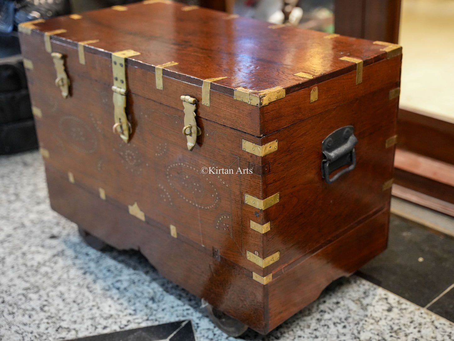 Vintage Rangoon Box | Dowry Chest 27"