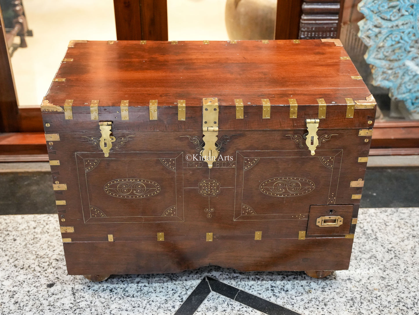 Vintage Rangoon Box | Dowry Chest 33"