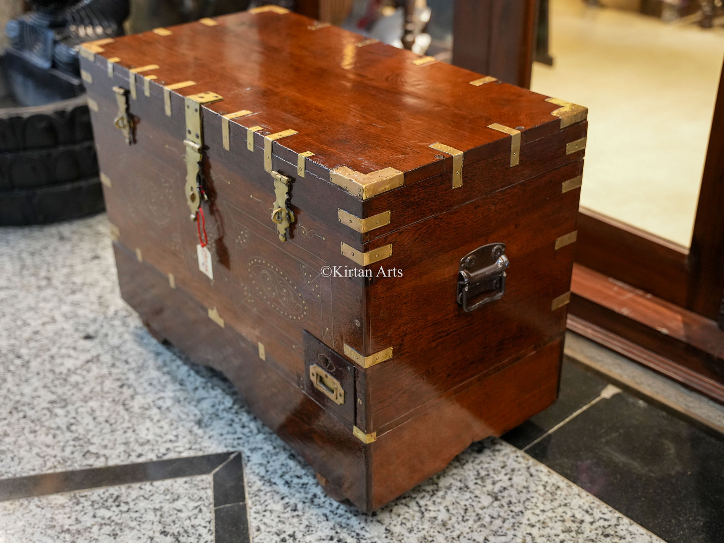 Vintage Rangoon Box | Dowry Chest 29.5"