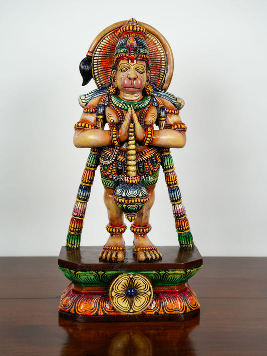 24" Lord Hanuman | Wood Carved | Painted