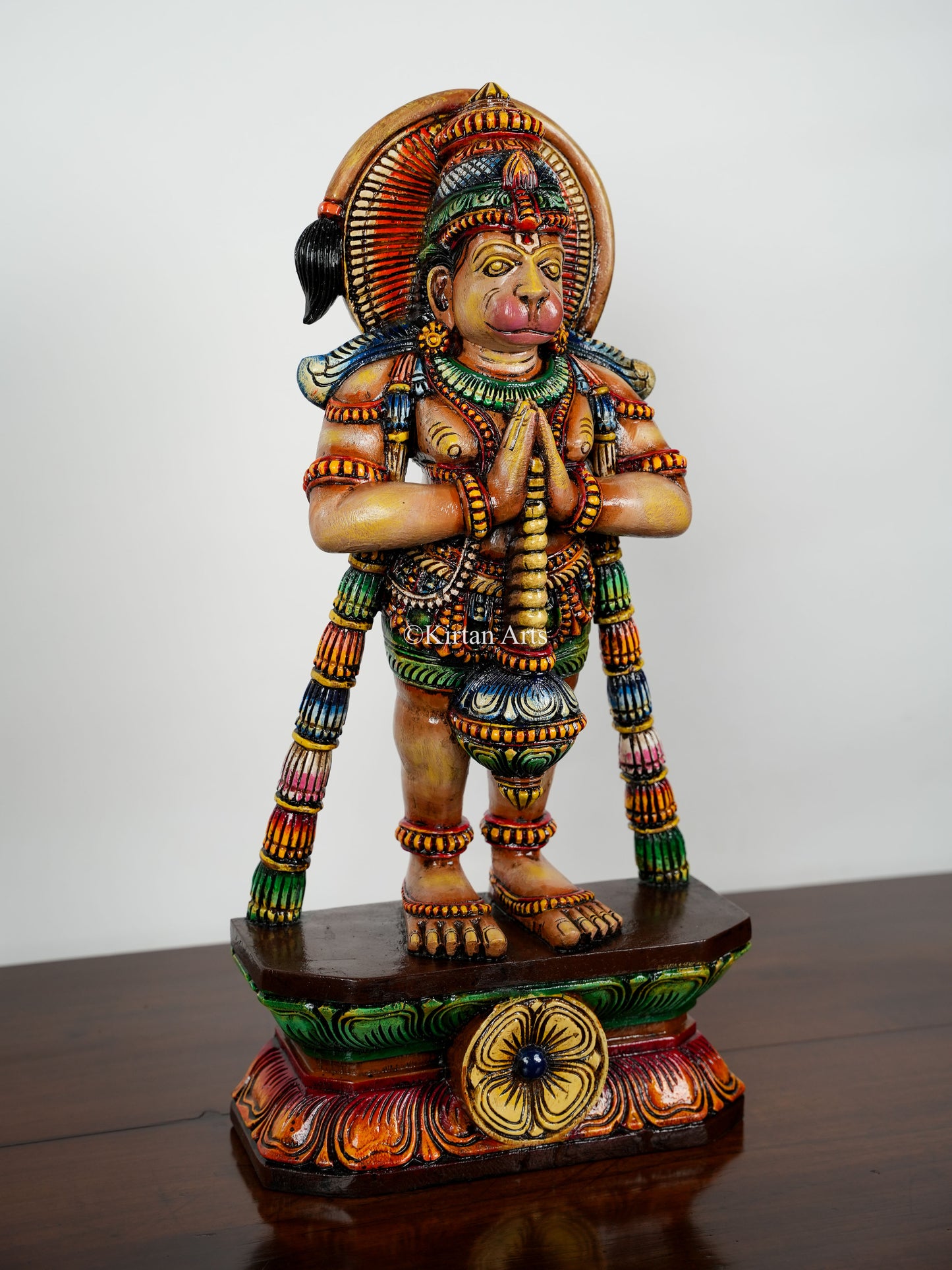 24" Lord Hanuman | Wood Carved | Painted