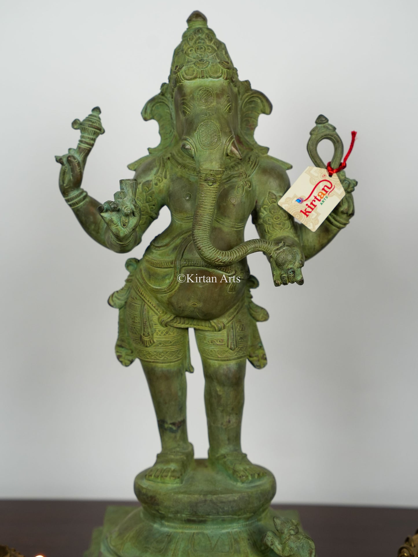 Brass Lord Ganesha | 20" | Antique Green Finish