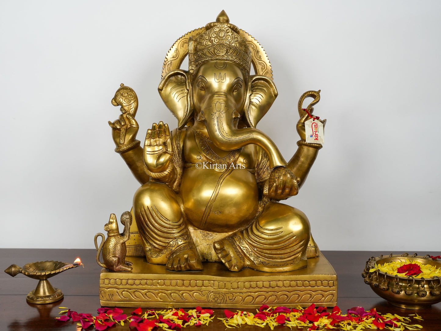 Brass Lord Ganesha | 20.5" | Gold Finish