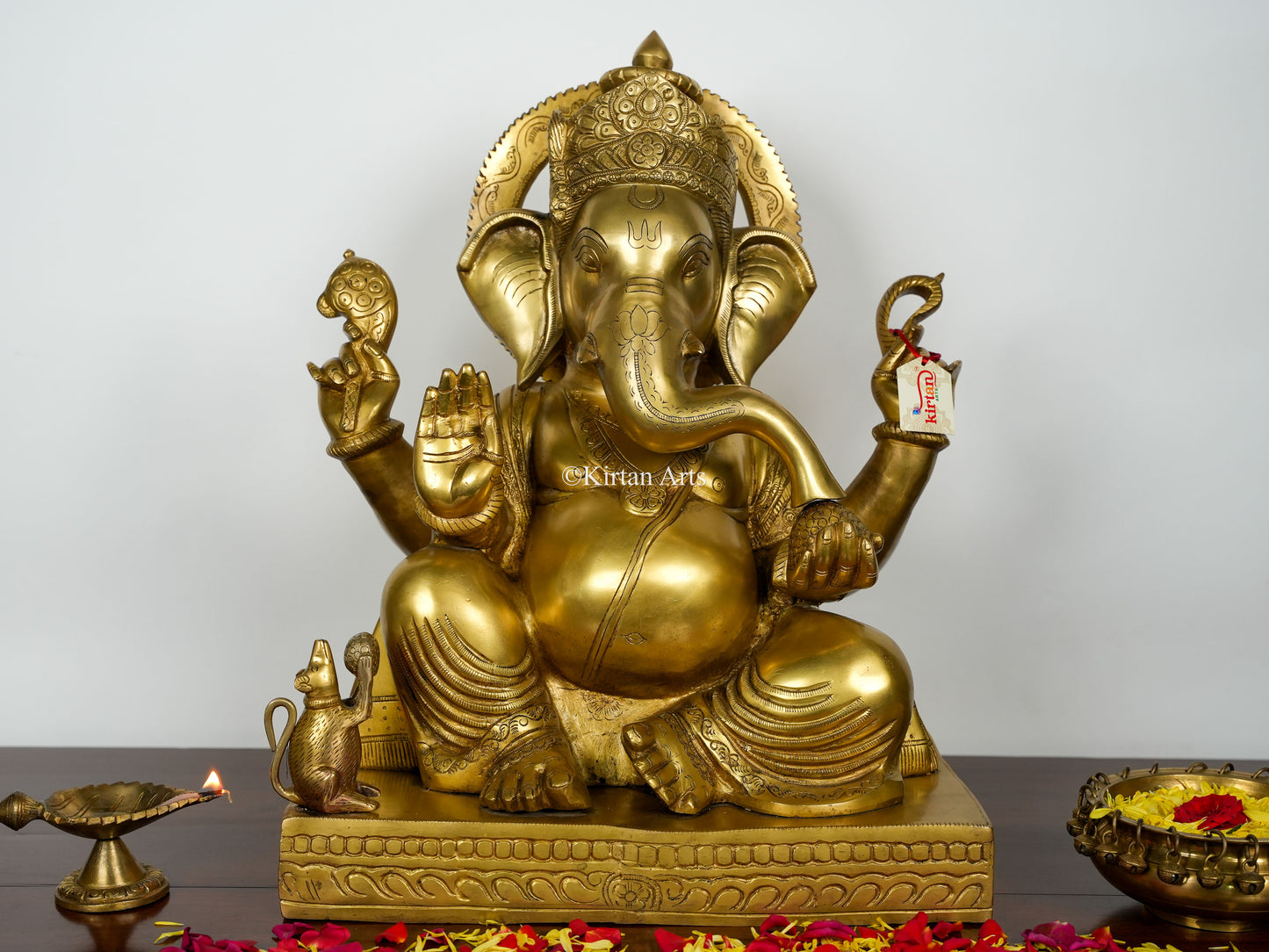 Brass Lord Ganesha | 20.5" | Gold Finish