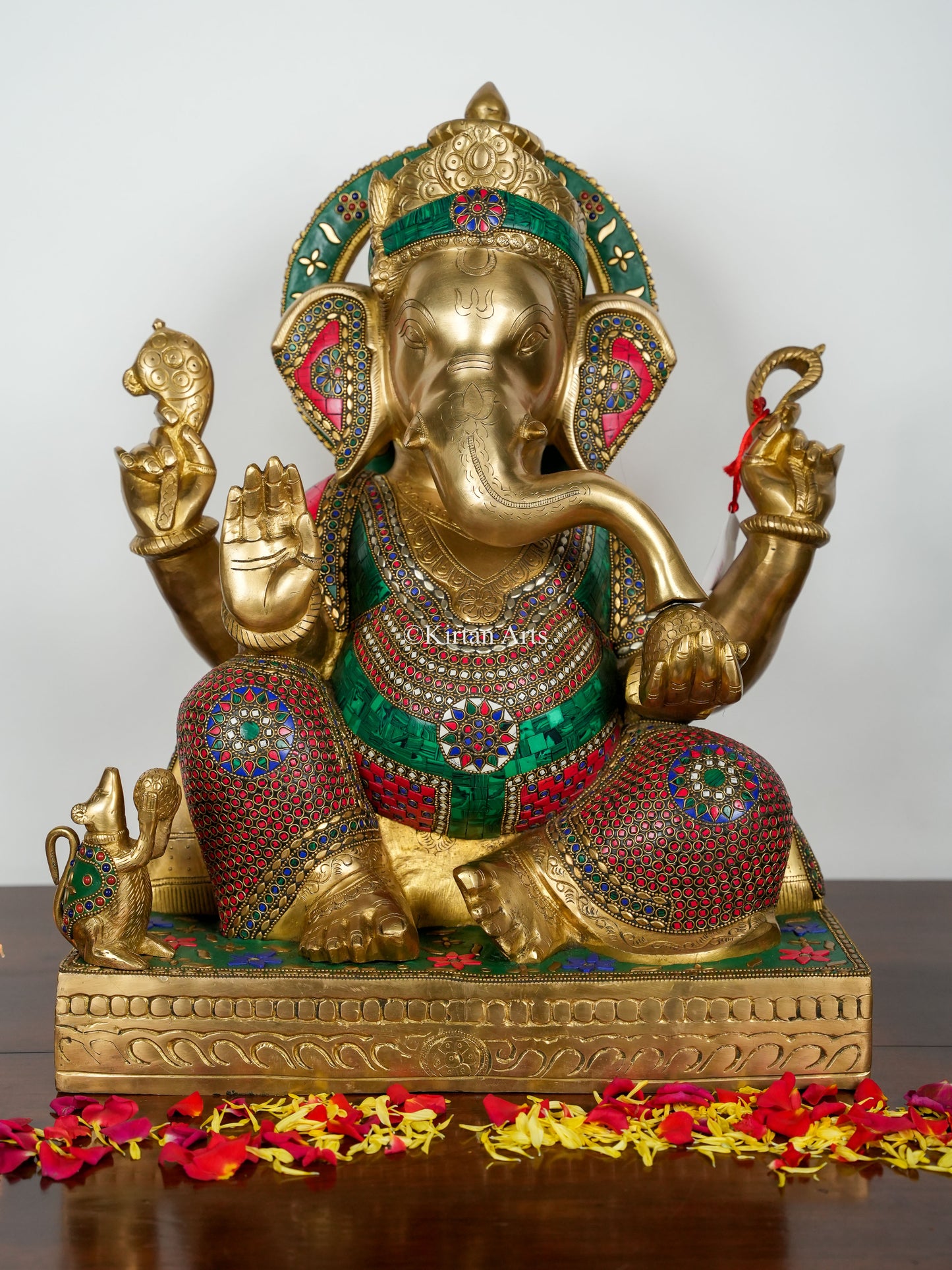 Brass Lord Ganesha | 20.5" | Stonework Finish