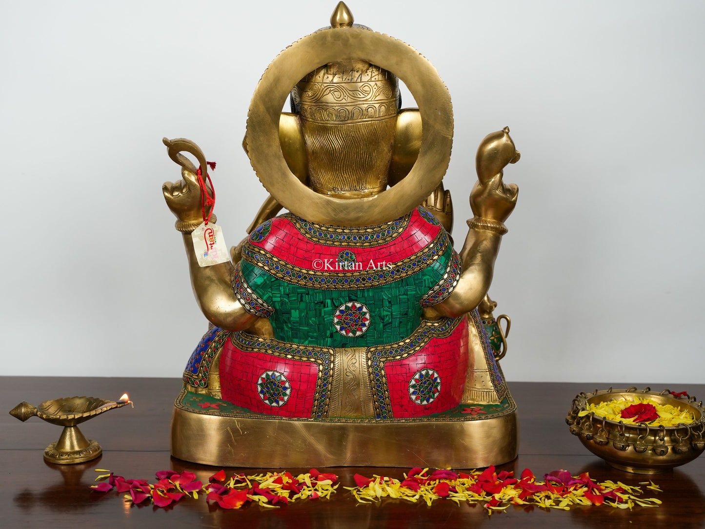 Brass Lord Ganesha | 20.5" | Stonework Finish