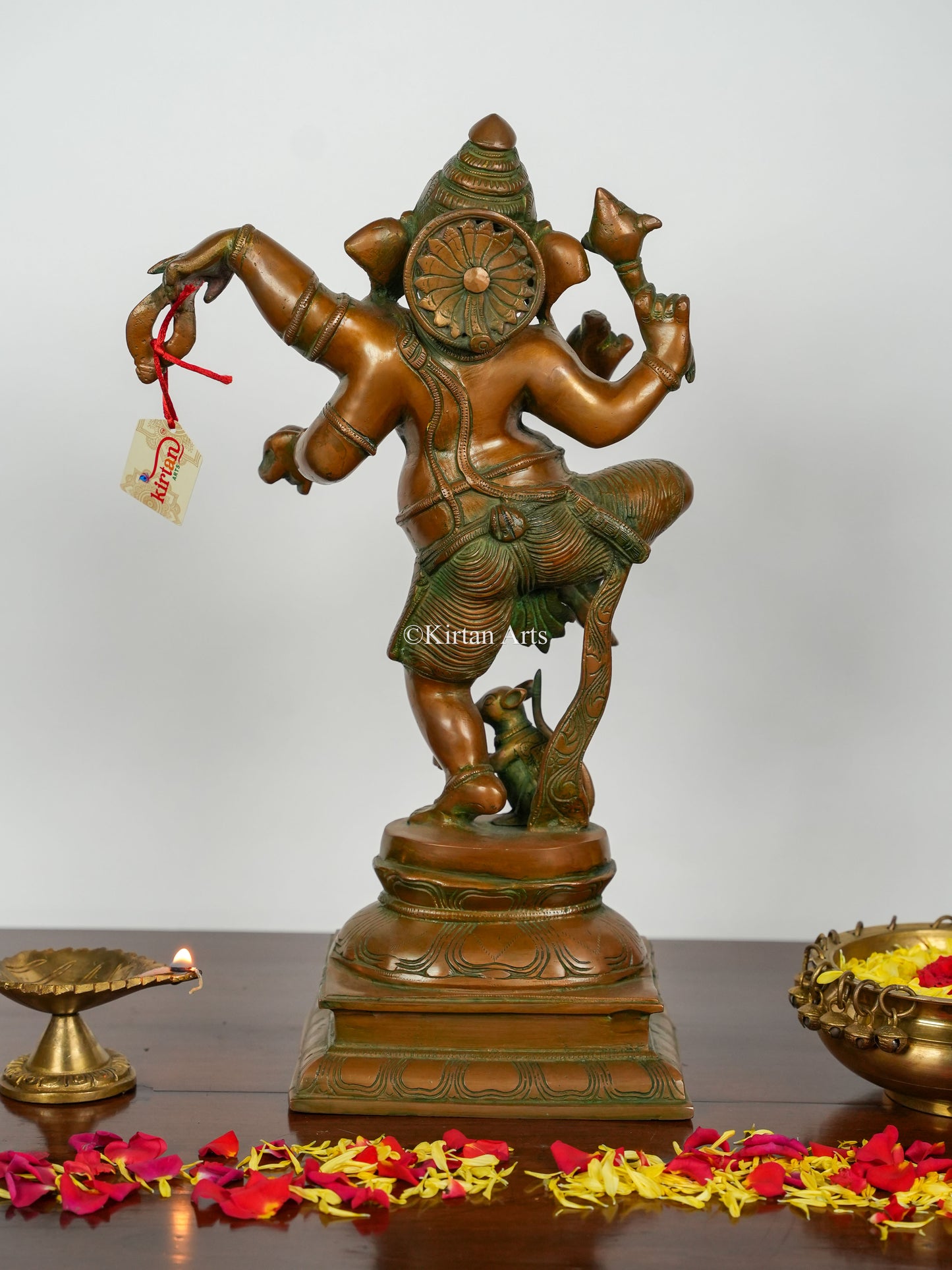 Brass Dancing Ganesha | 18" | Antique Bronze Finish