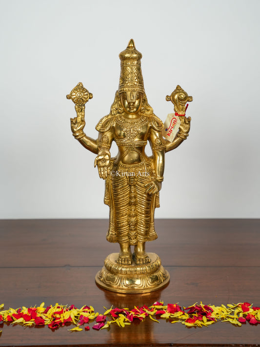 Brass Lord Tirupati Balaji | Venkateswara Swamy | 17.5"