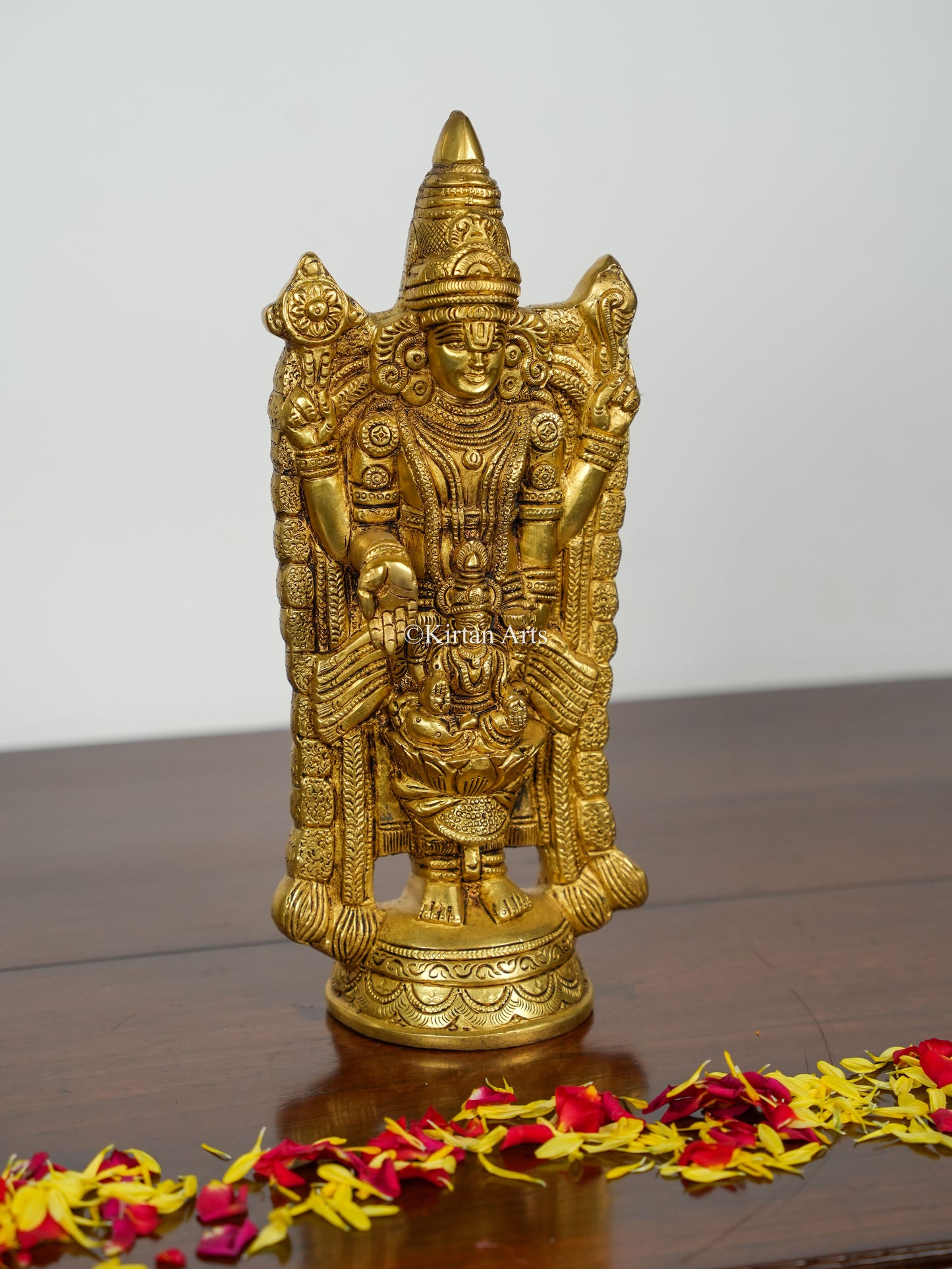 Brass Lord Tirupati Balaji with Lakshmi | Venkateswara Swamy | 12.5"