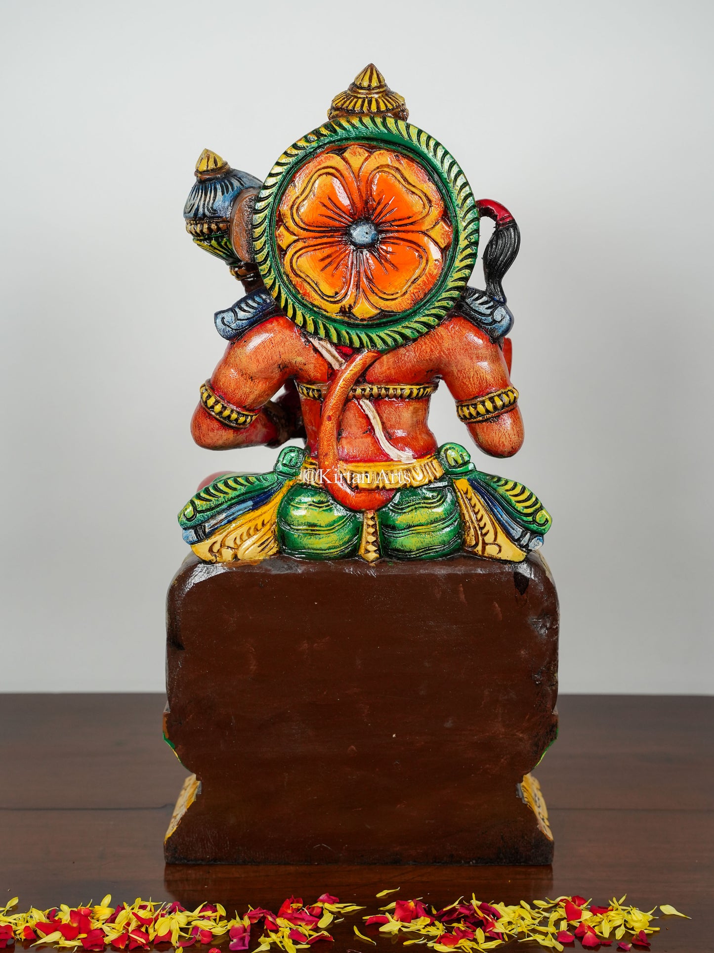 24" Lord Hanuman | Abhaya Mudra | Wood Carved | Painted