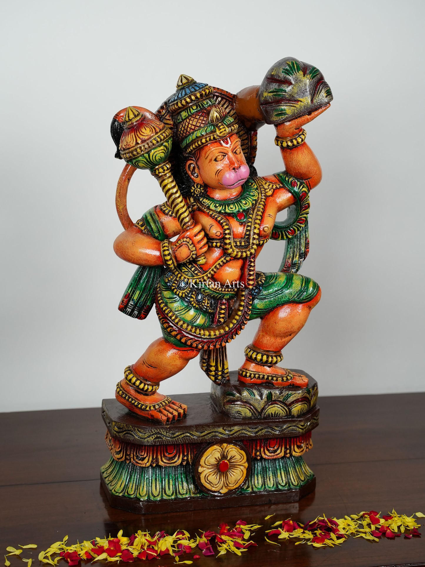 24" Lord Hanuman | Pahad | Wood Carved | Painted