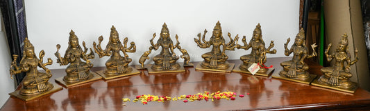 Brass Ashtalakshmi Idols Set | 9" | Antique Finish