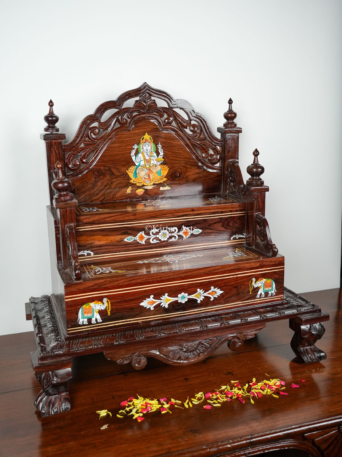 Rosewood Mandasana/Mandir | Ganesha Inlay | 2 Steps