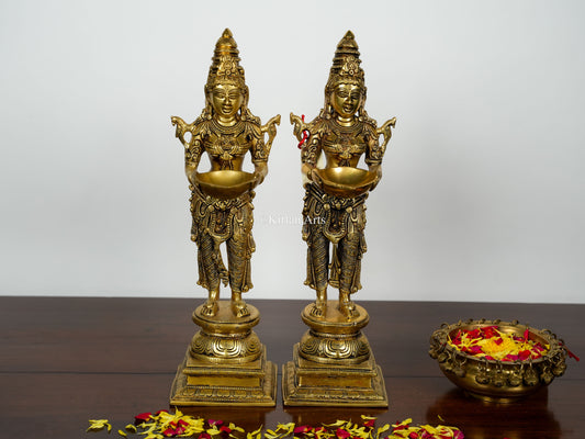 Brass Deep Lakshmi Pair 17.5"